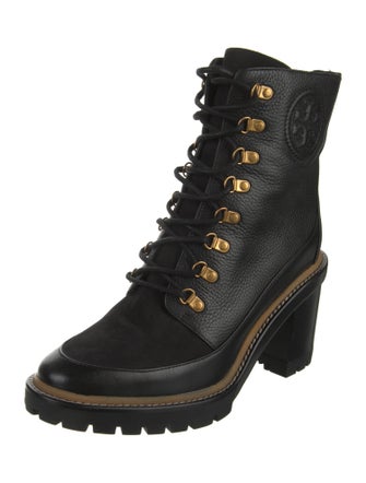 Tory Burch Leather Lace-Up Boots