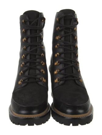 Tory Burch Leather Lace-Up Boots