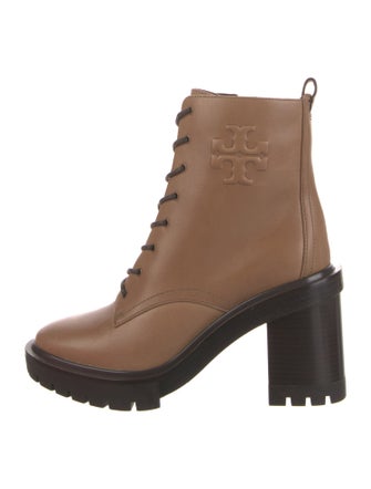 Tory Burch Leather Lace-Up Boots