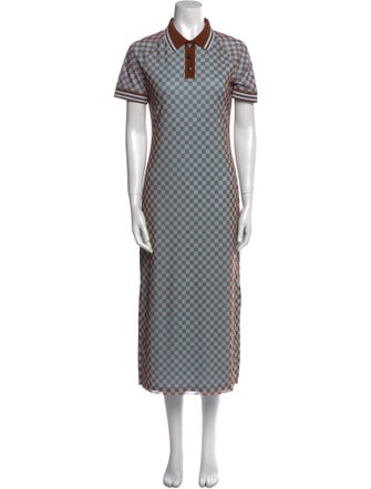 Tory Burch Plaid Print Long Dress