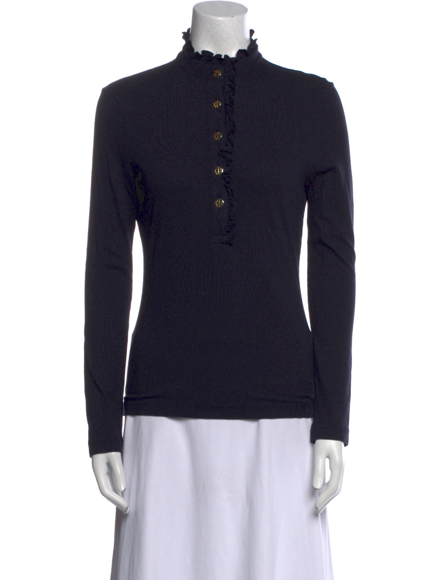 Tory Burch Mock Neck Long Sleeve Sweatshirt