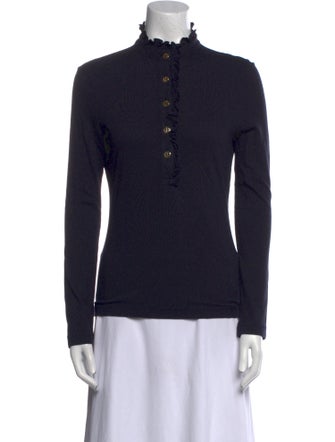 Tory Burch Mock Neck Long Sleeve Sweatshirt