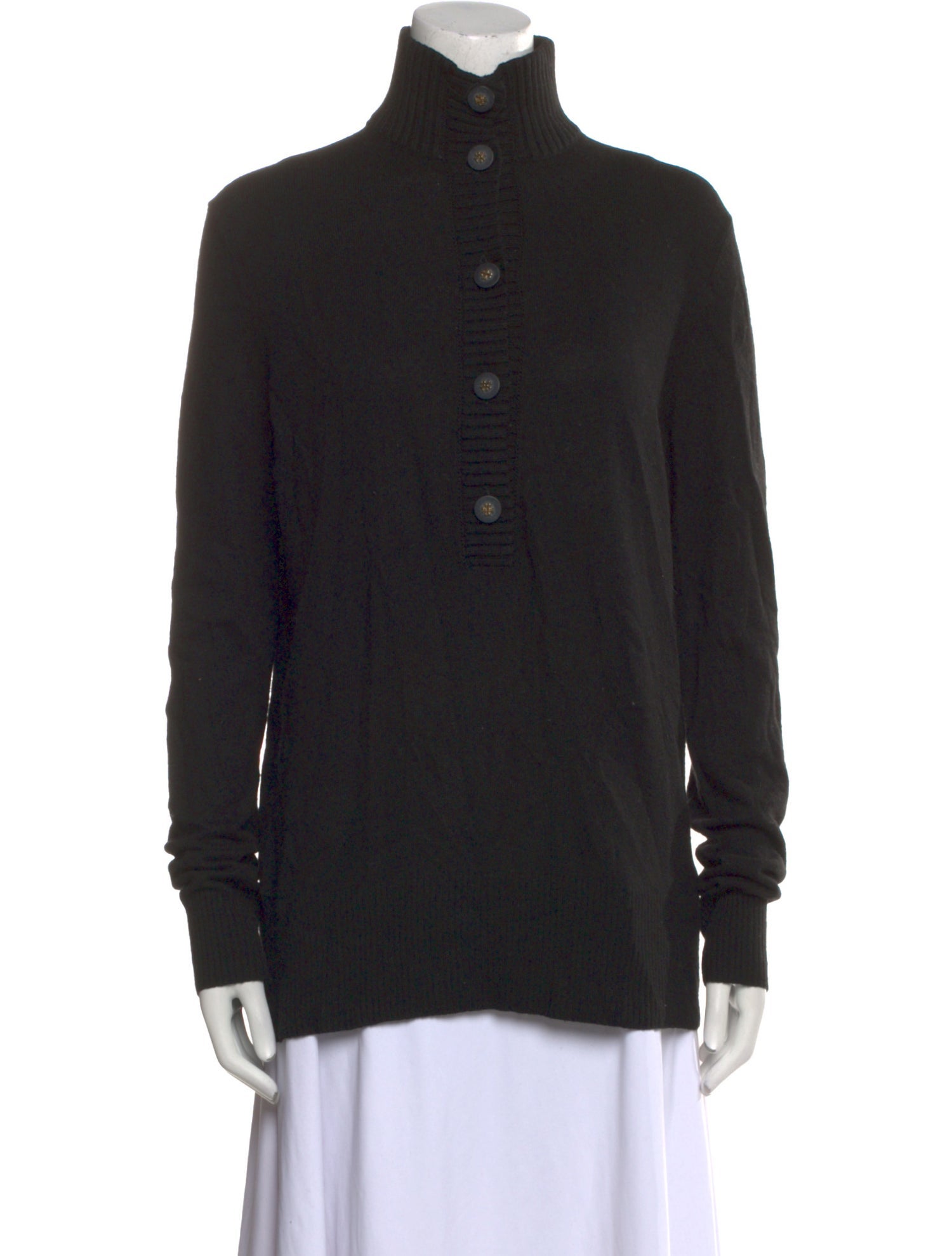 Tory Burch Mock Neck Long Sleeve Top