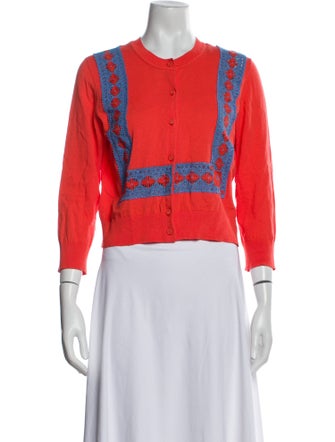 Tory Burch Printed Crew Neck Sweater