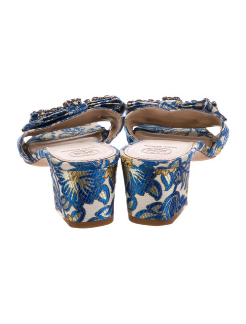 Tory Burch Floral Print Bow Accents Slides