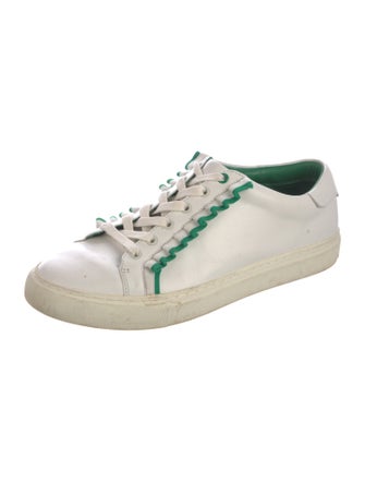 Tory Burch Leather Ruffle Embellishment Sneakers