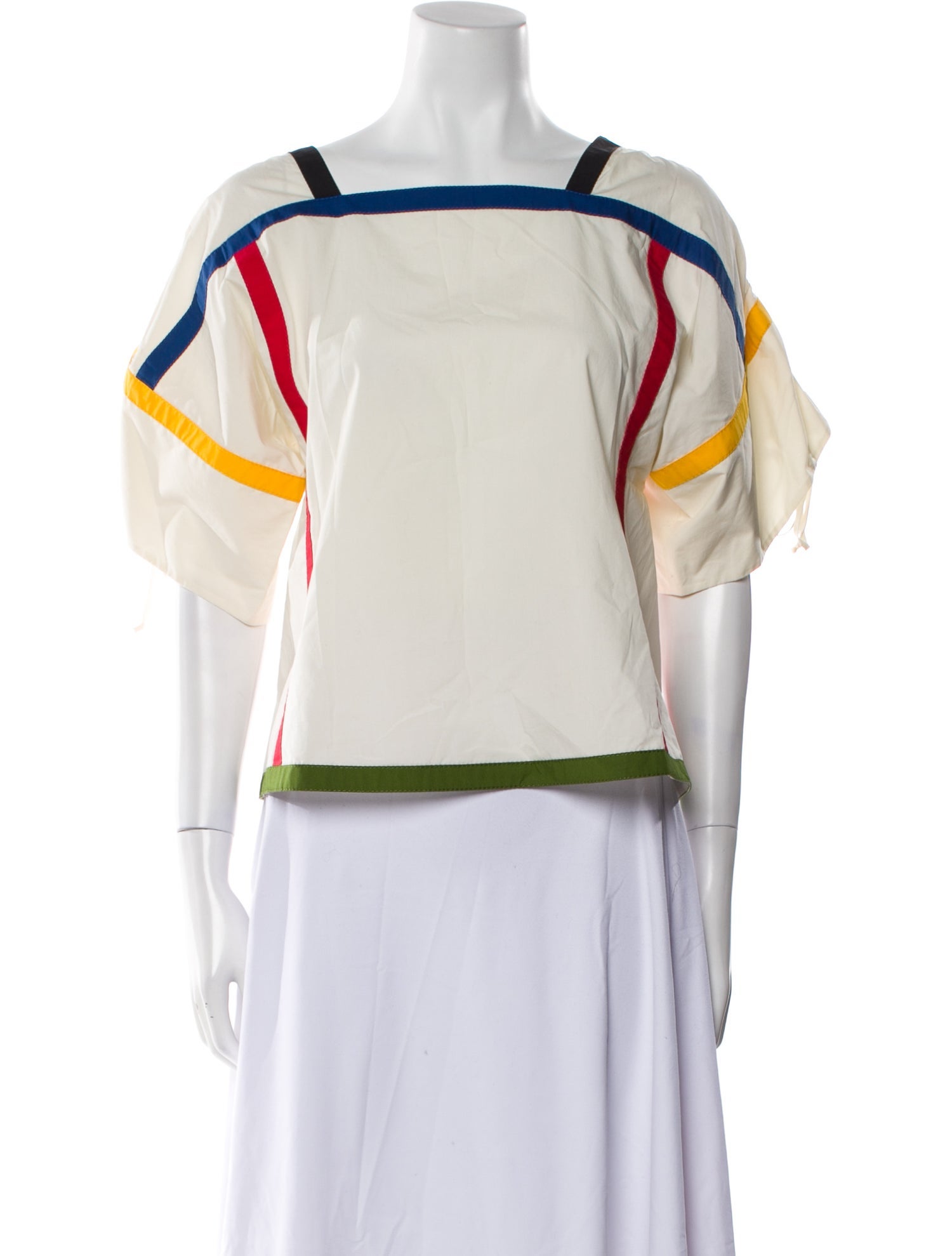 Tory Burch Colorblock Pattern Square Neckline Crop Top w/ Tags