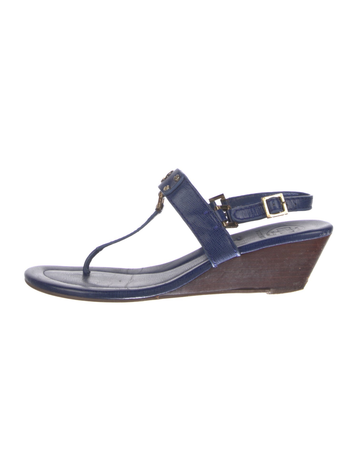 Tory Burch Leather Studded Accents T-Strap Sandals