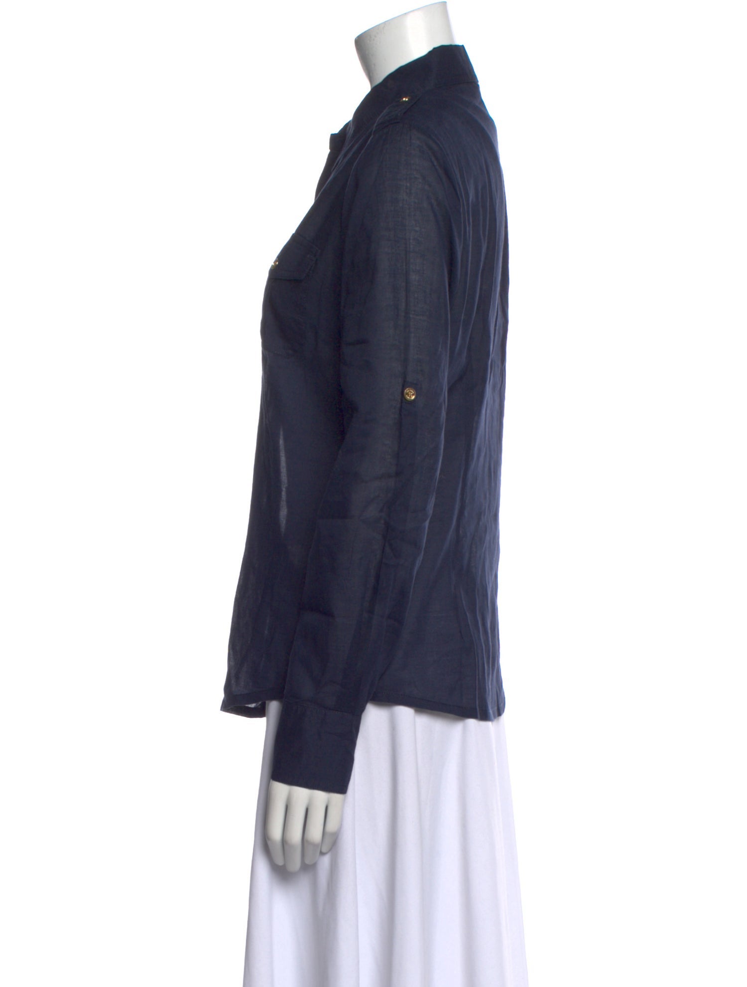 Tory Burch Long Sleeve Button-Up Top