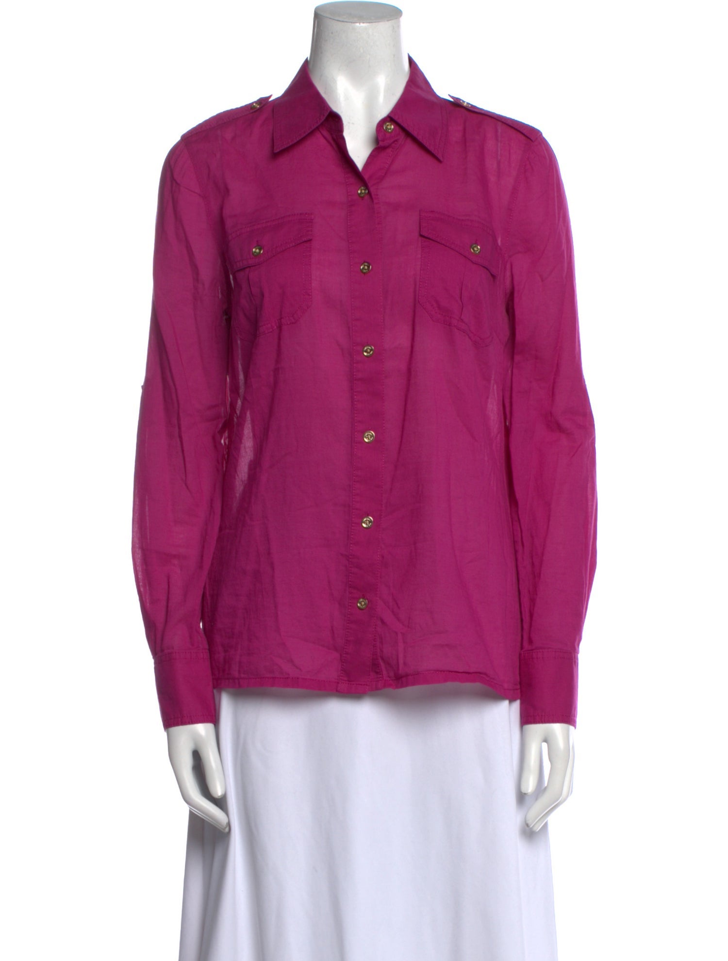 Tory Burch Long Sleeve Button-Up Top