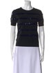 Tory Burch Striped Crew Neck T-Shirt