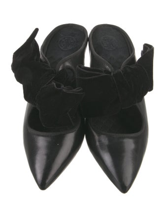 Tory Burch Leather Bow Accents Mules