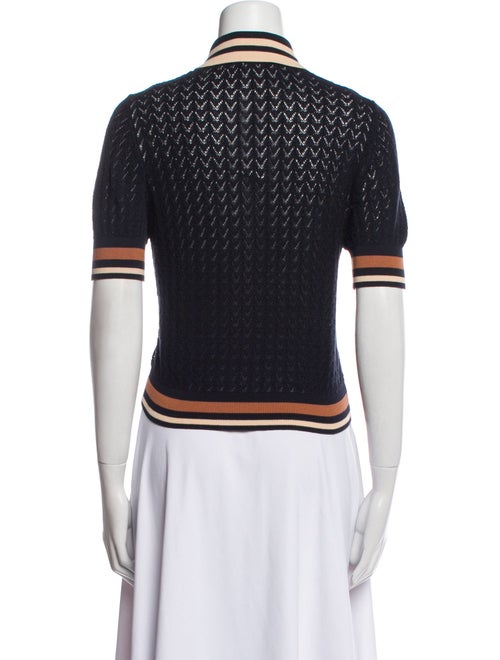 Tory Burch Striped Short Sleeve Polo