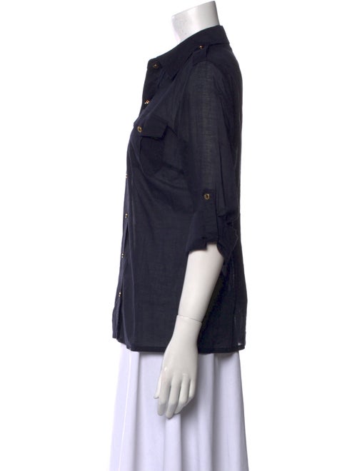 Tory Burch Three-Quarter Sleeve Button-Up Top