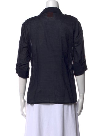 Tory Burch Three-Quarter Sleeve Button-Up Top