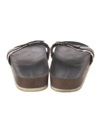 Tory Burch Leather Animal Print Slides