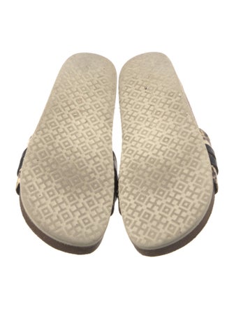 Tory Burch Leather Animal Print Slides