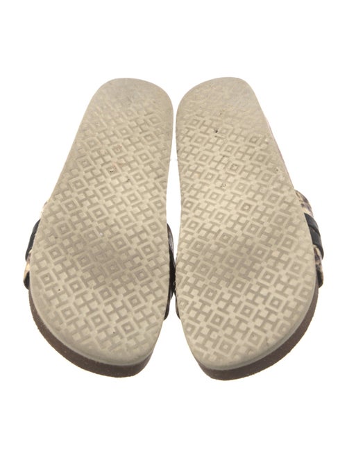 Tory Burch Leather Animal Print Slides