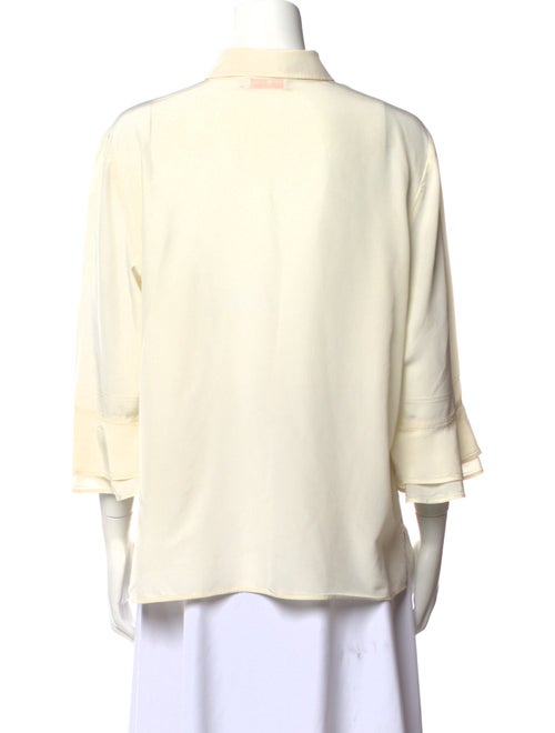 Tory Burch Silk Three-Quarter Sleeve Button-Up Top