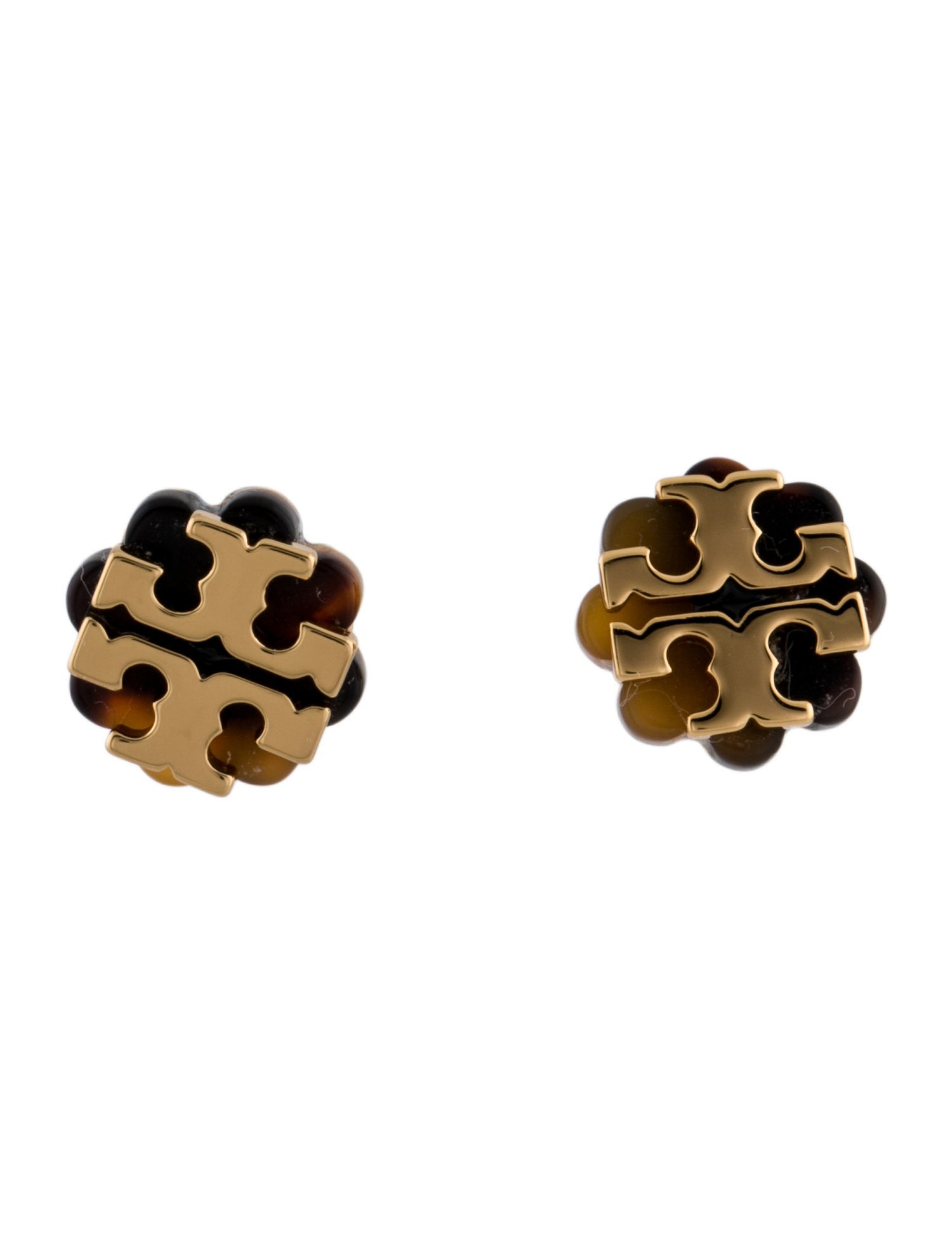 Tory Burch Resin Flower Logo Stud Earrings
