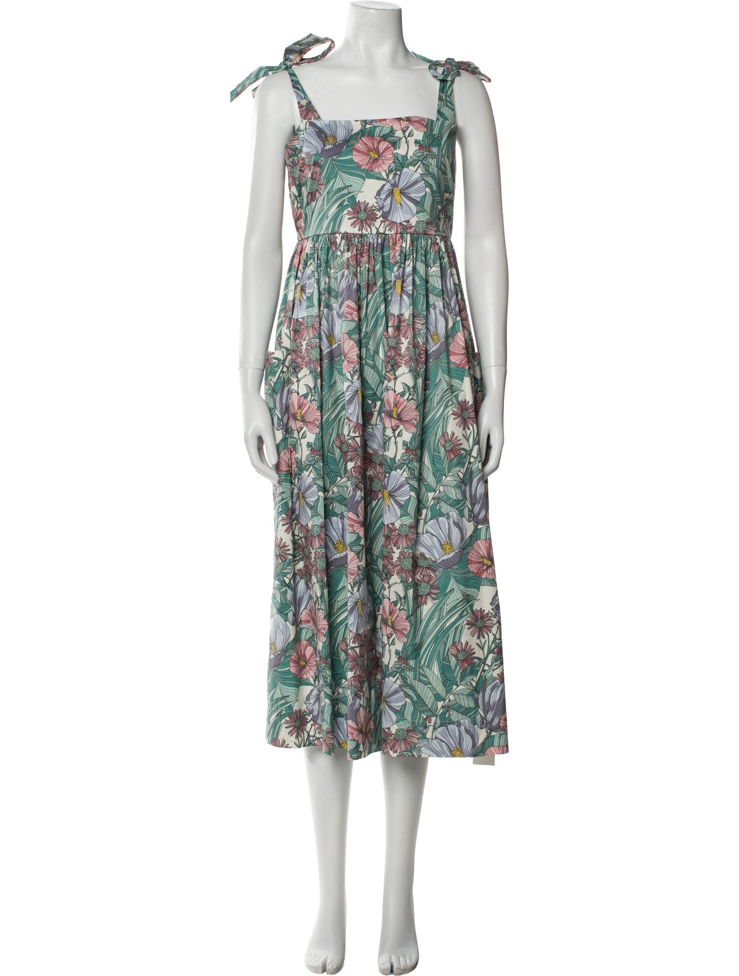 Tory Burch Floral Print Midi Length Dress