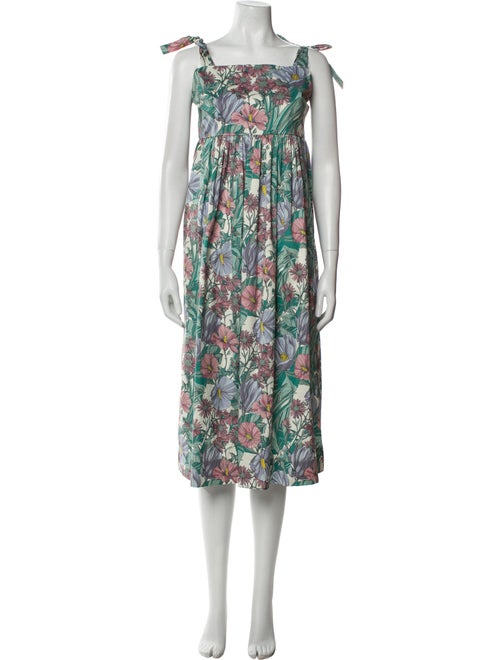 Tory Burch Floral Print Midi Length Dress