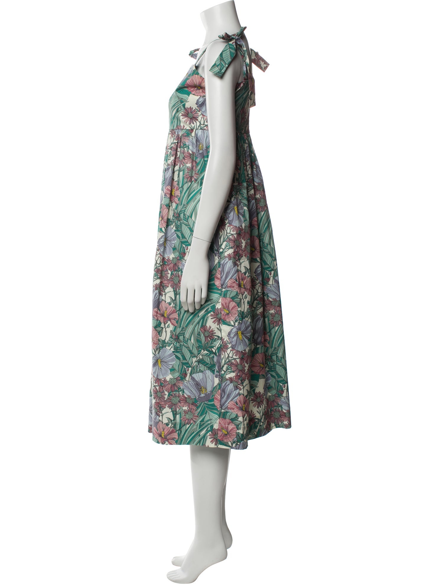 Tory Burch Floral Print Midi Length Dress