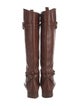 Tory Burch Leather Studded Accents Riding Boots
