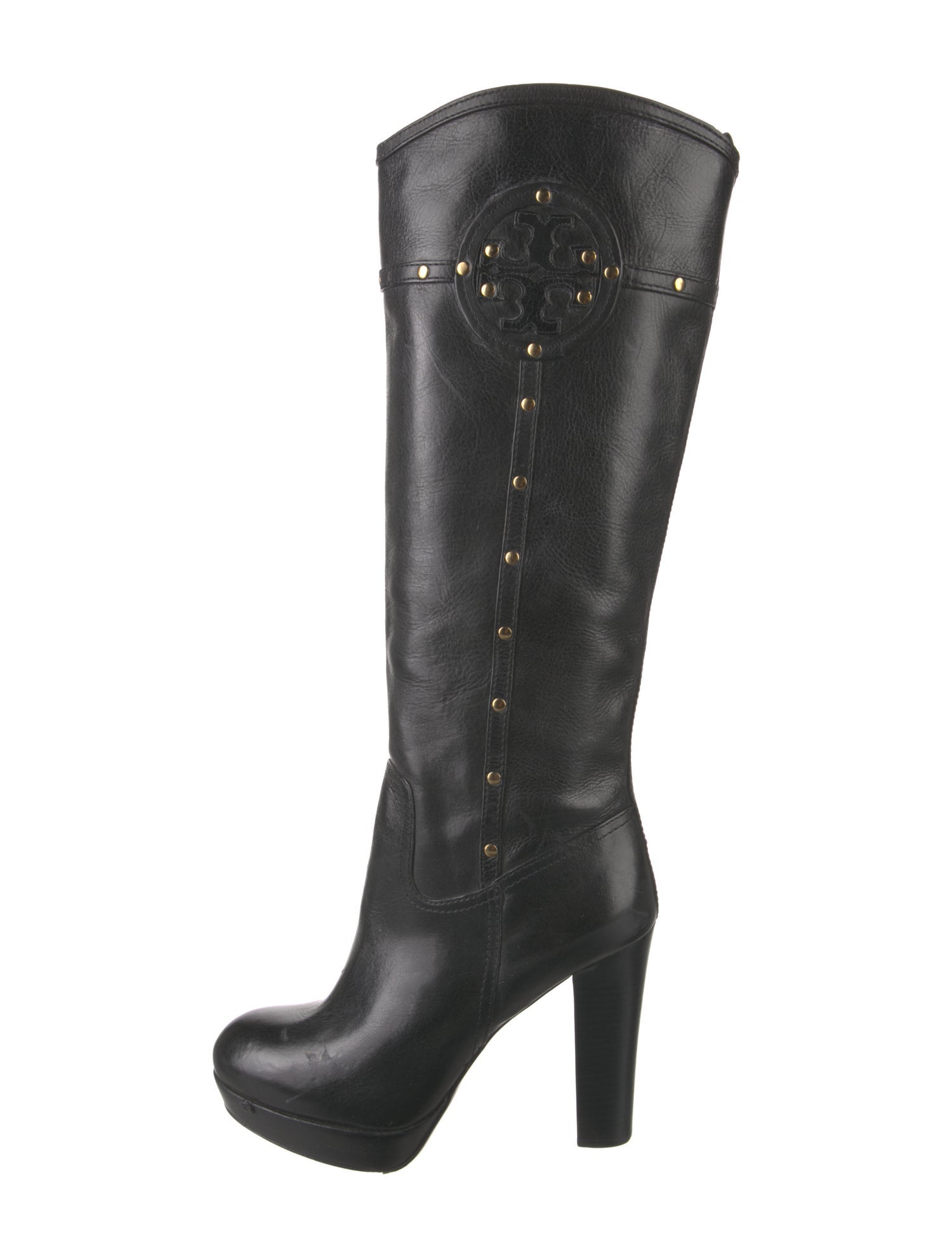 Tory Burch Leather Studded Accents Boots