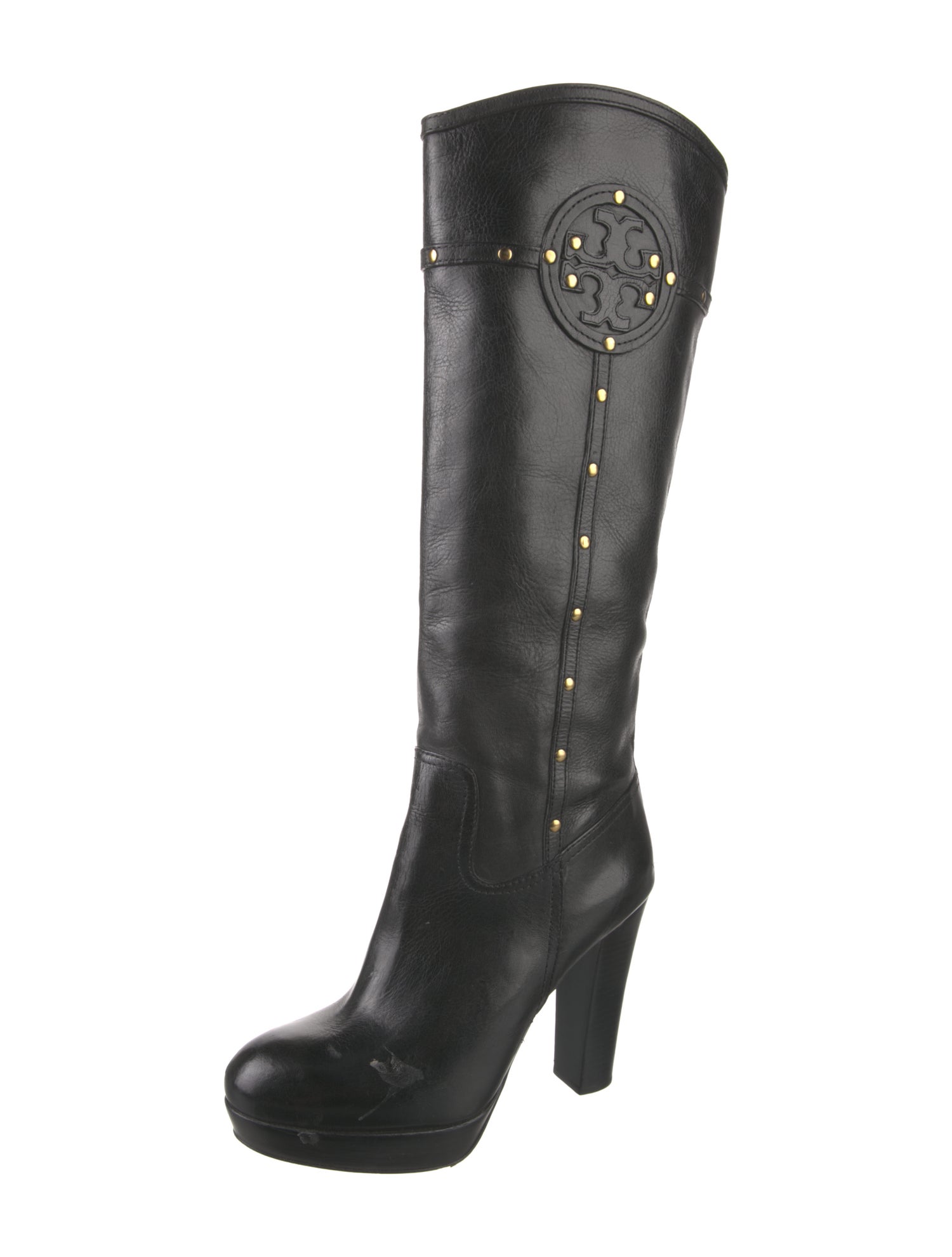 Tory Burch Leather Studded Accents Boots