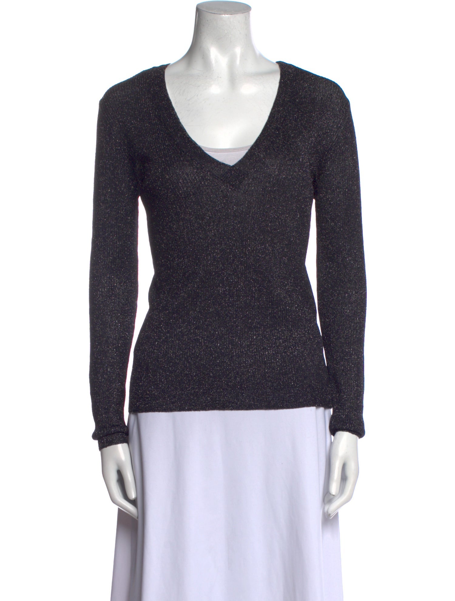 Tory Burch V-Neck Long Sleeve Top