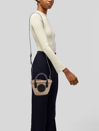Tory Burch Raffia Top Handle Bag