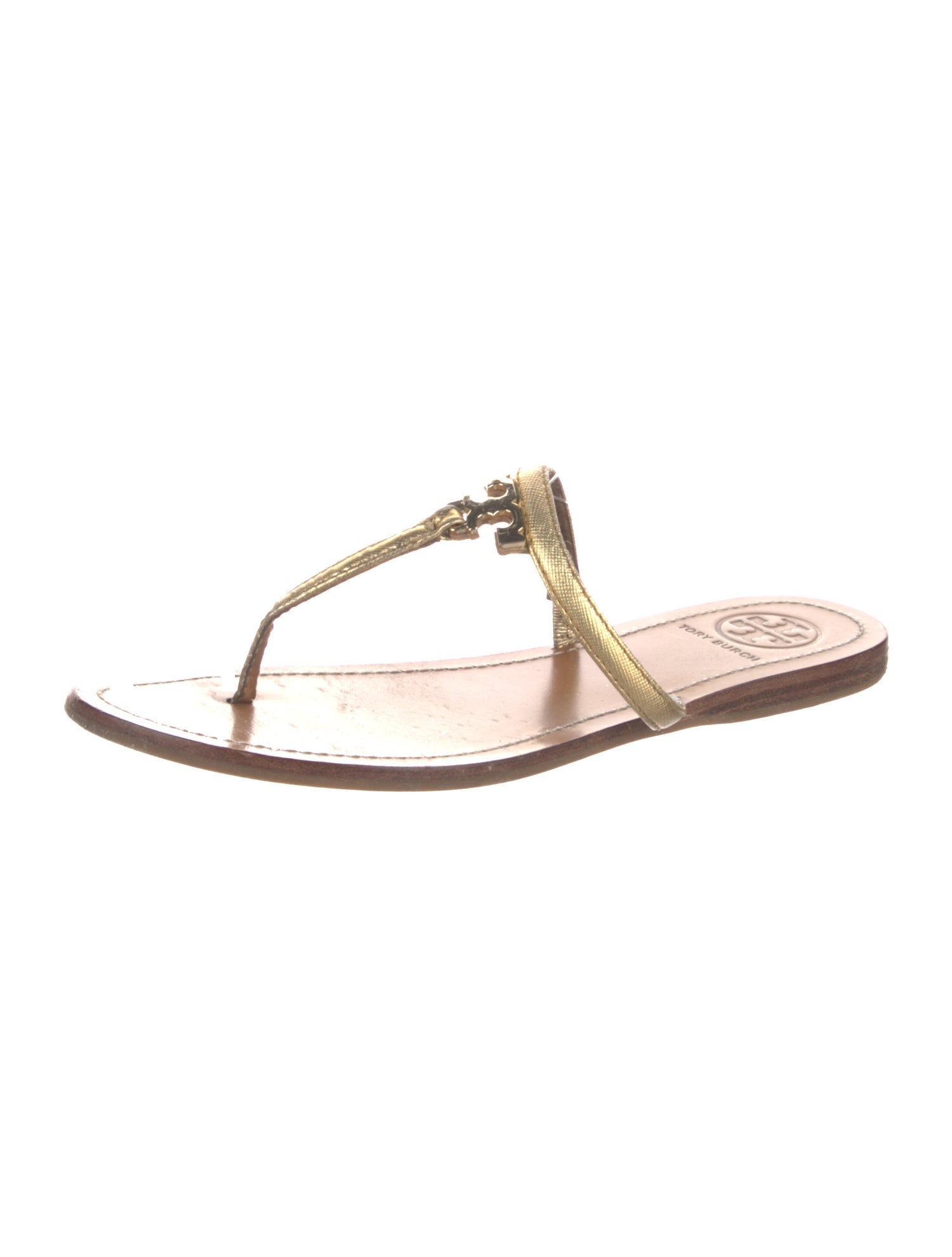 Tory Burch Leather T-Strap Sandals