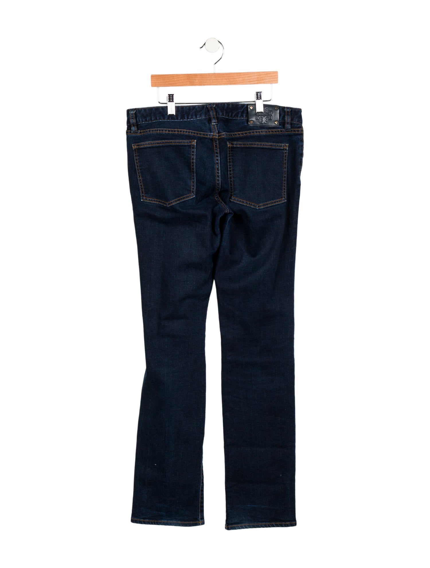 Tory Burch Mid-Rise Straight Leg Jeans