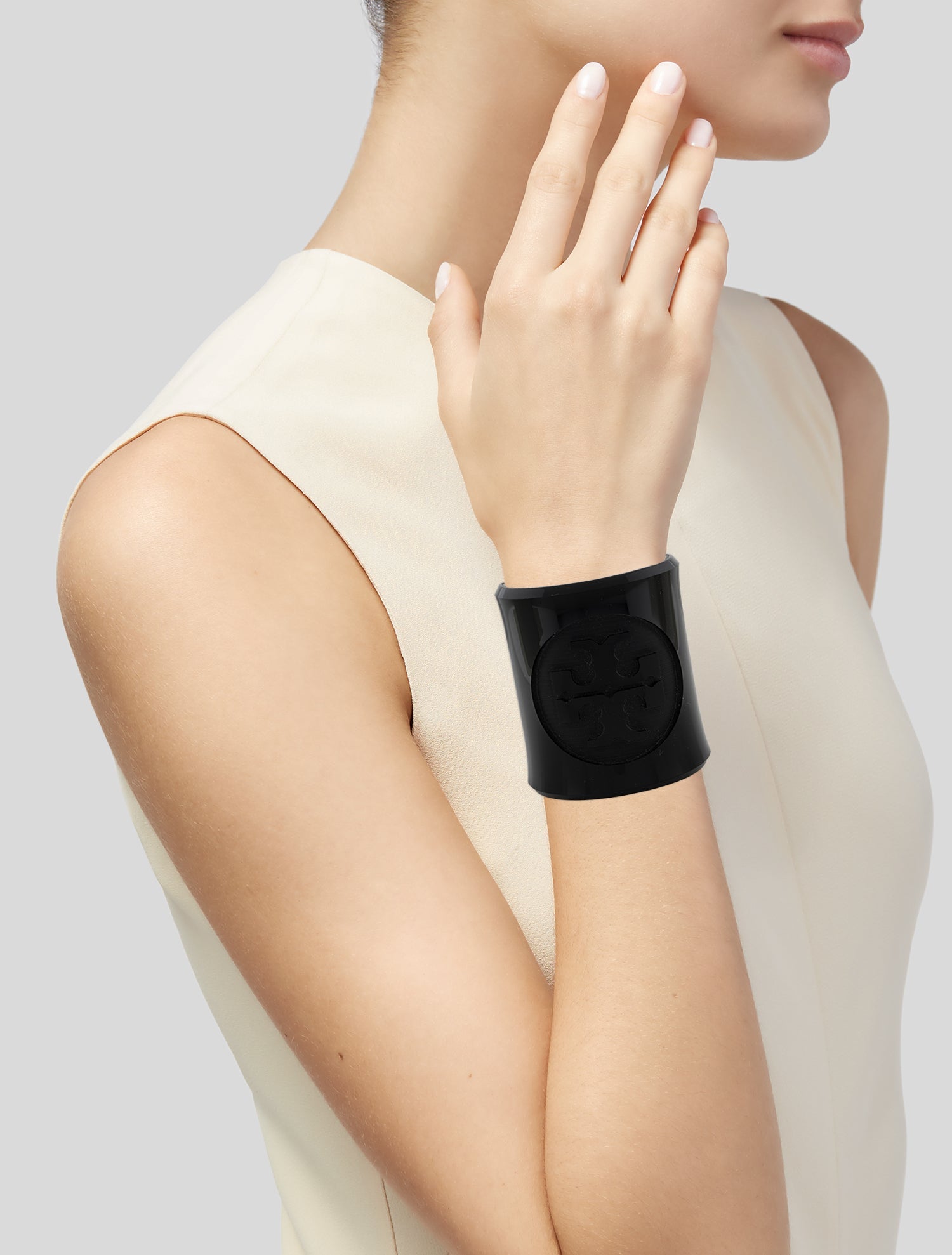 Tory Burch Resin Logo Cuff Bracelet
