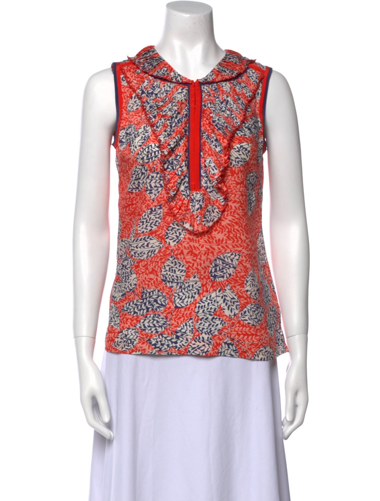 Tory Burch Silk Printed Polo