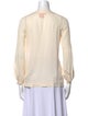 Tory Burch Silk Scoop Neck Button-Up Top