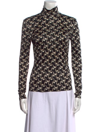 Tory Burch Printed Turtleneck Top
