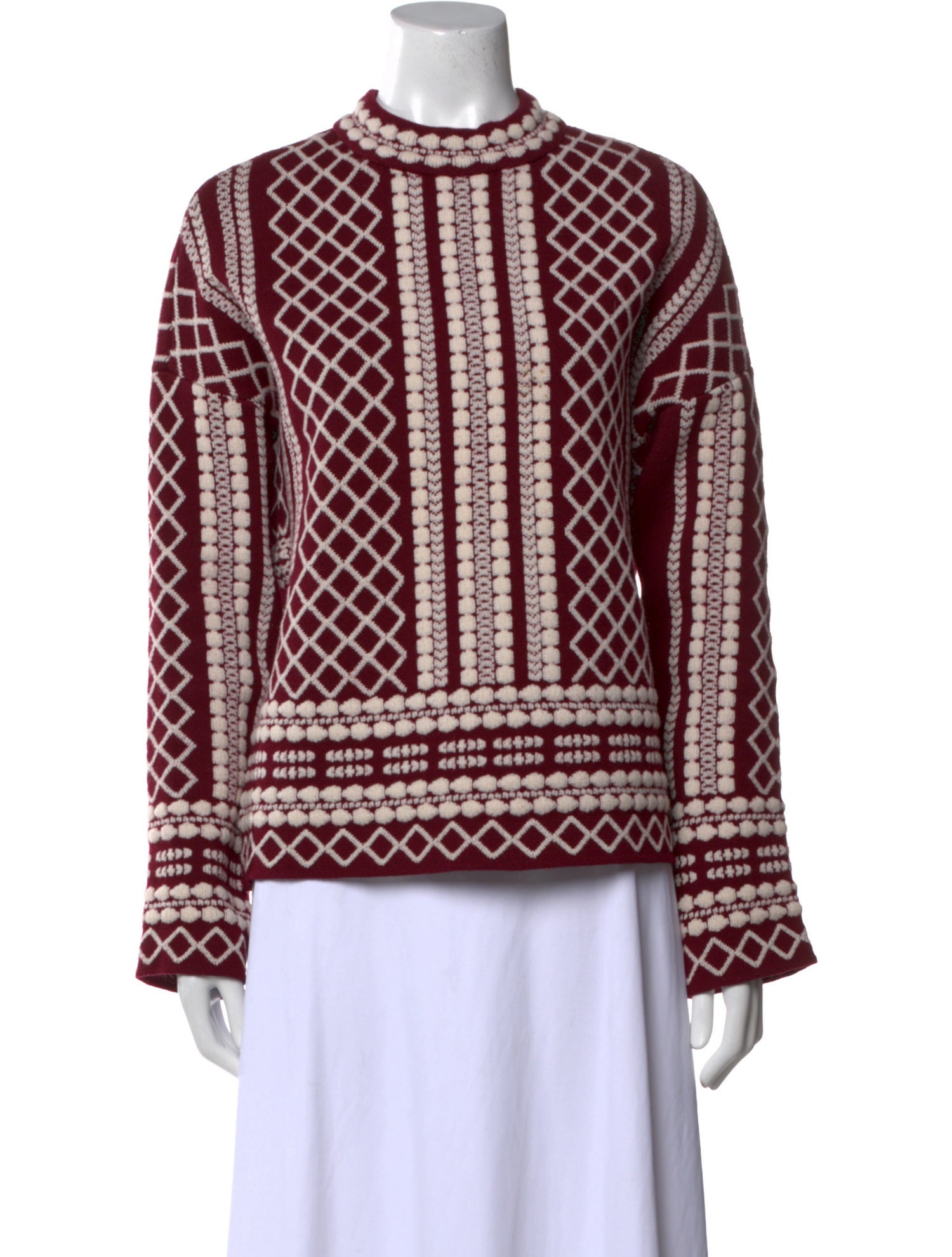 Tory Burch Merino Wool Printed Sweater