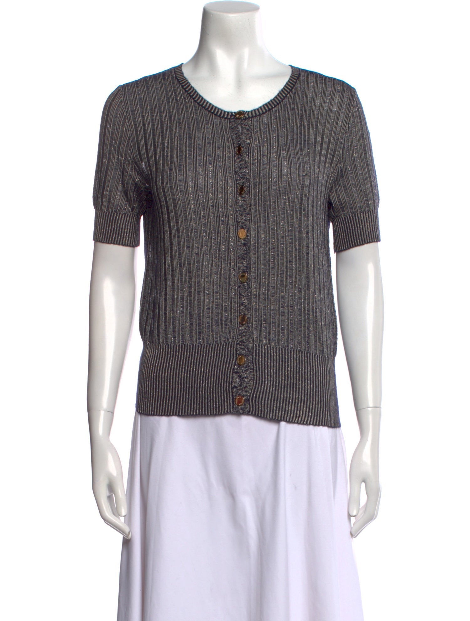 Tory Burch Striped Scoop Neck T-Shirt