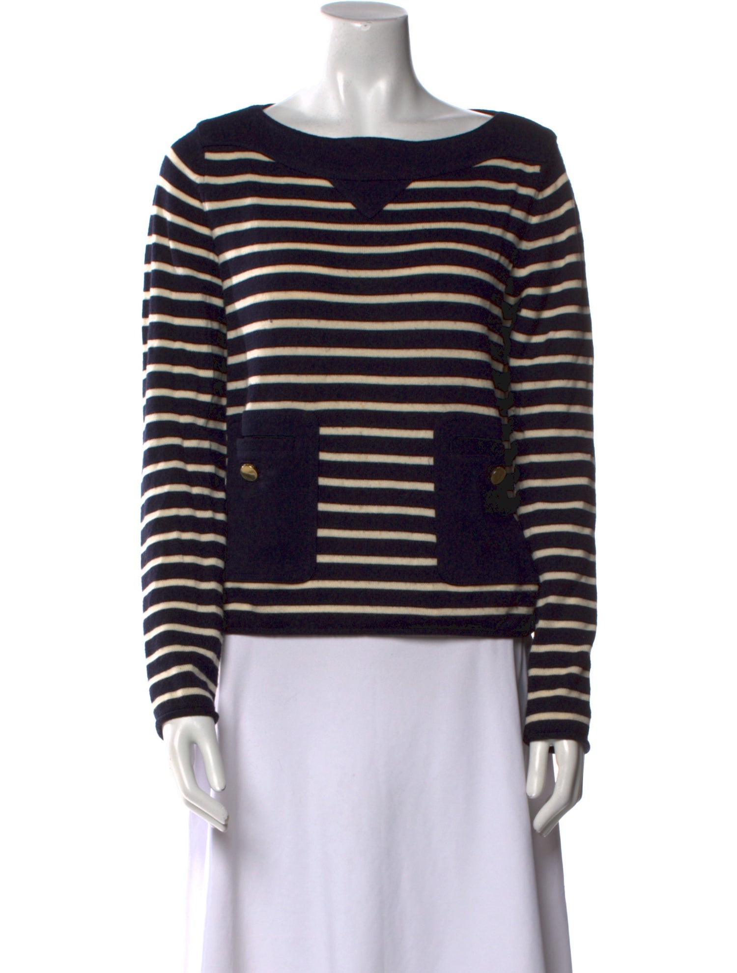 Tory Burch Merino Wool Striped Sweater