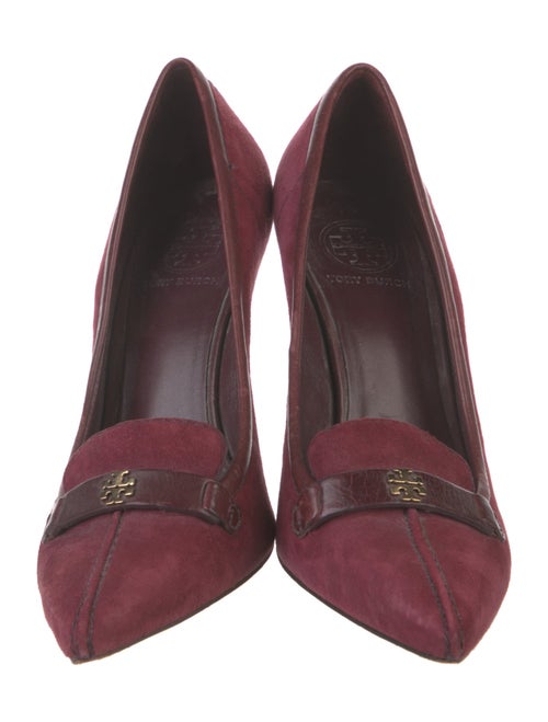 Tory Burch Suede Leather Trim Embellishment Pumps