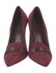 Tory Burch Suede Leather Trim Embellishment Pumps