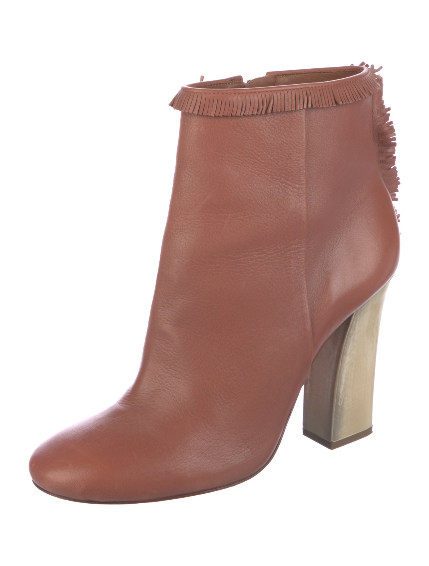 Tory Burch Leather Fringe Trim Accent Boots