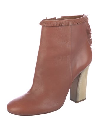 Tory Burch Leather Fringe Trim Accent Boots