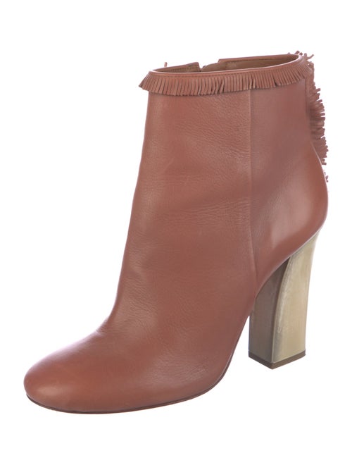 Tory Burch Leather Fringe Trim Accent Boots