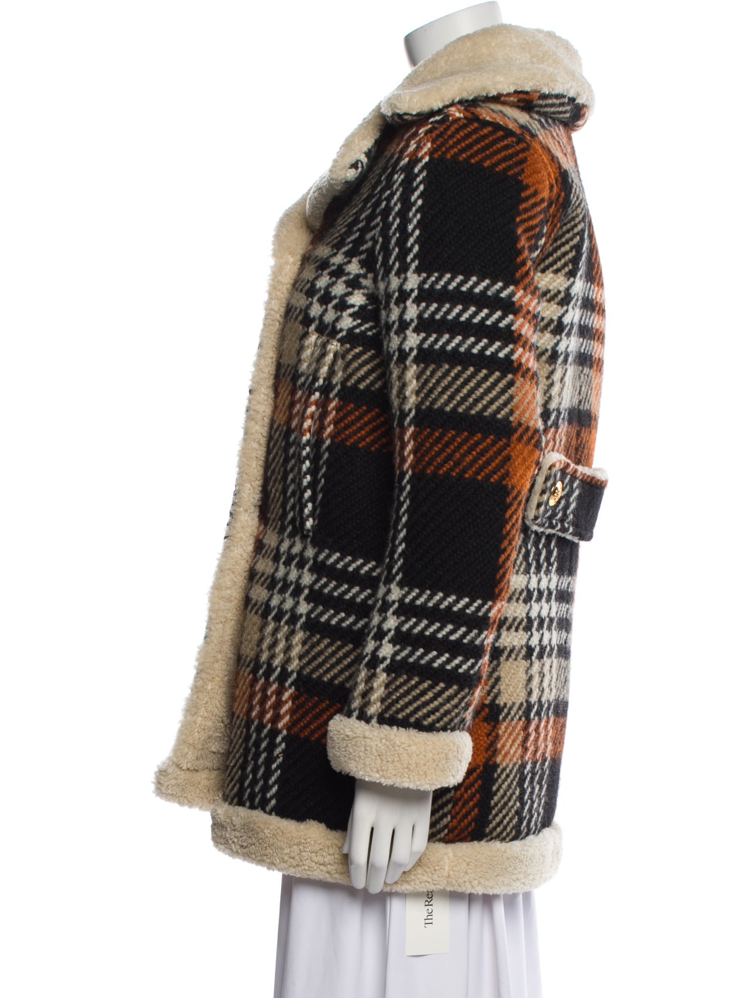 Tory Burch Wool Houndstooth Print Coat