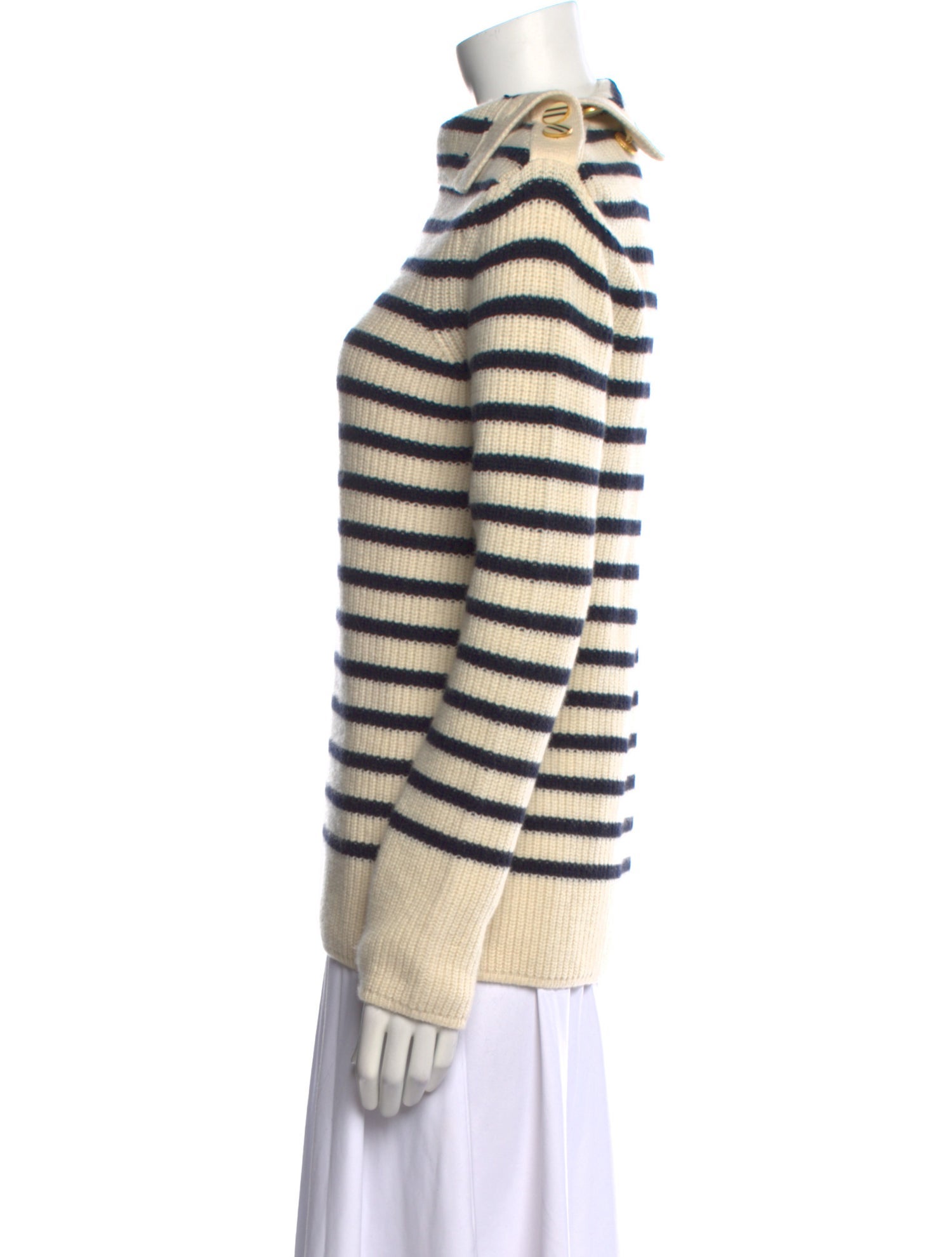 Tory Burch Striped Turtleneck Sweater