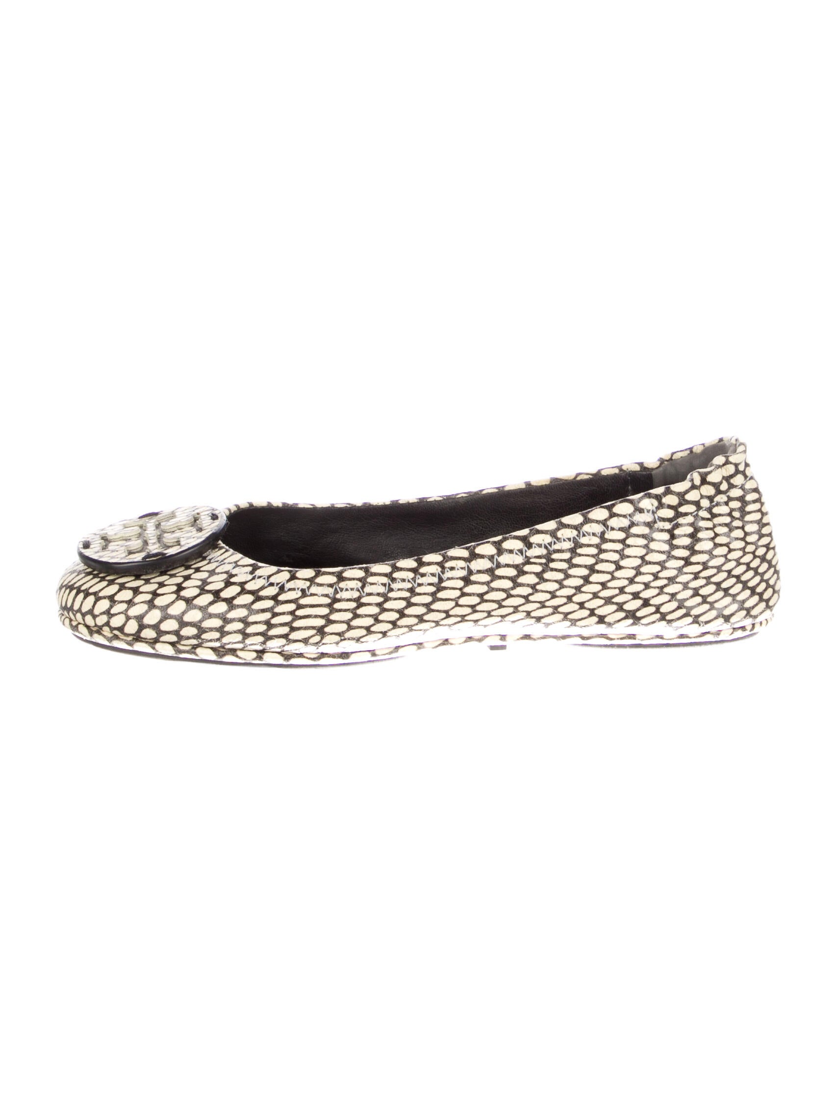 Tory Burch Leather Animal Print Ballet Flats