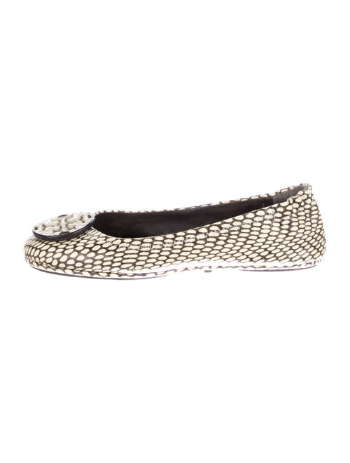 Tory Burch Leather Animal Print Ballet Flats